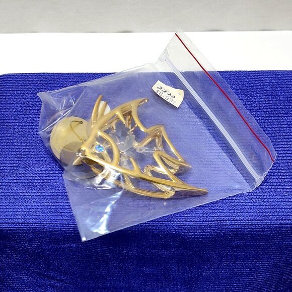 Crystal Delight 24K Gold Plated Angel Fish Suncatcher Suction Cup Mount 1995 VTG - Picture 8 of 8